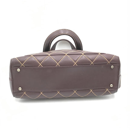 Chanel Wild Stitch Handbag Mini Boston Red