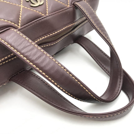 Chanel Wild Stitch Handbag Mini Boston Red