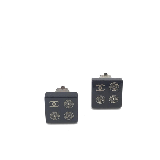 Chanel Coco Mark Square Clip-On Earrings