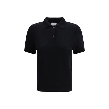 Allude Black Cashmere Polo Shirt