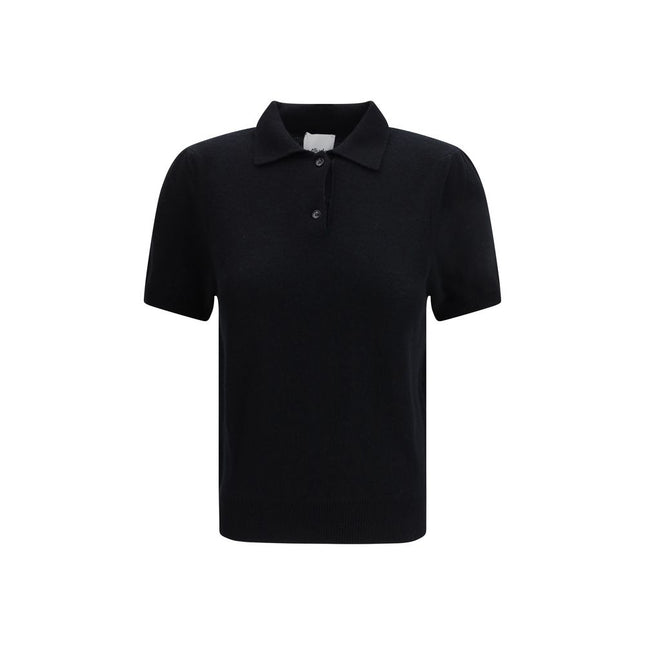 Allude Black Cashmere Polo Shirt