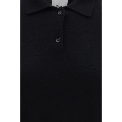 Allude Black Cashmere Polo Shirt