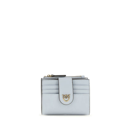 PINKO Blue Calf Leather Bos Taurus Wallet