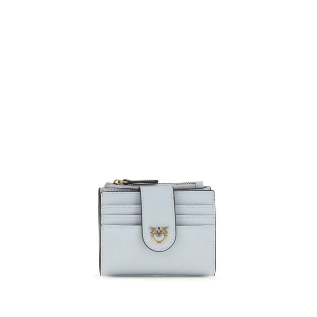 PINKO Blue Calf Leather Bos Taurus Wallet