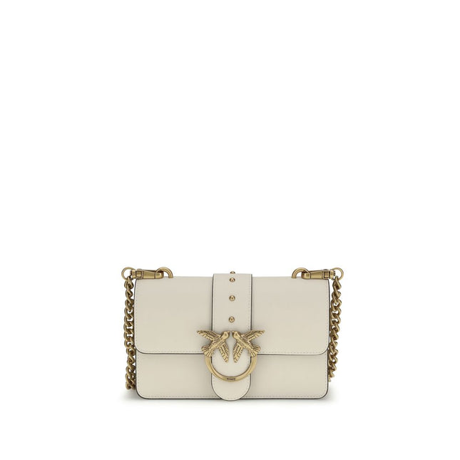 PINKO Beige Calf Leather Bos Taurus Shoulder Bag