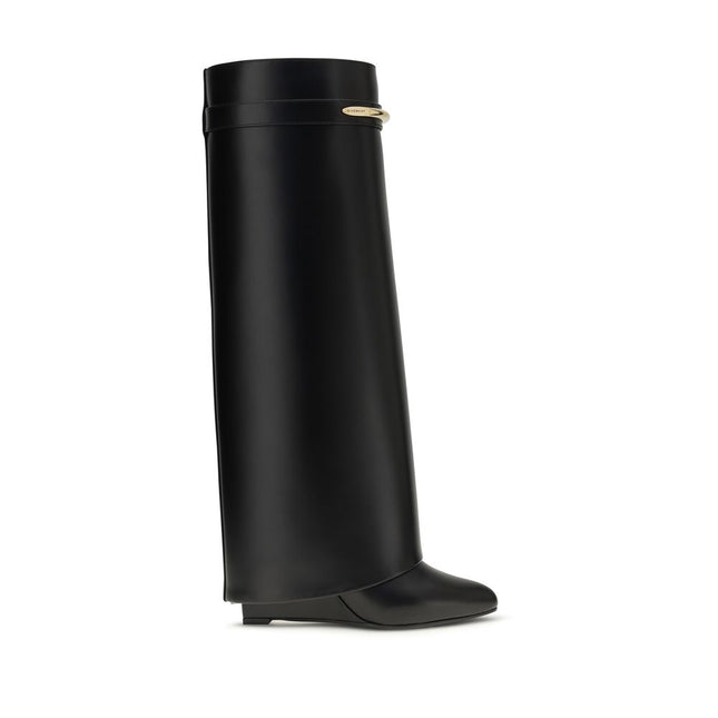 Givenchy Black Calf Leather Bos Taurus Flat Boots