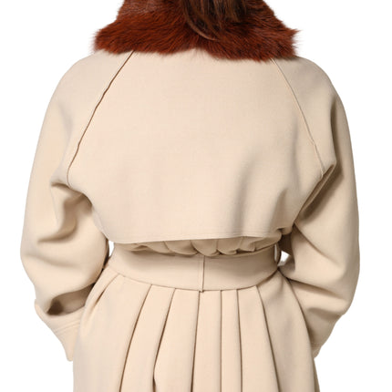 Dolce & Gabbana Brown Mink Fur Collar Women Neck Wrap 60cm x 14cm  Scarf