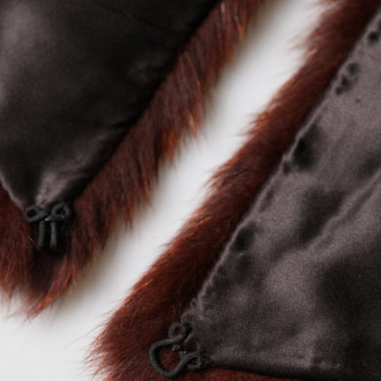 Dolce & Gabbana Brown Mink Fur Collar Women Neck Wrap 60cm x 14cm  Scarf