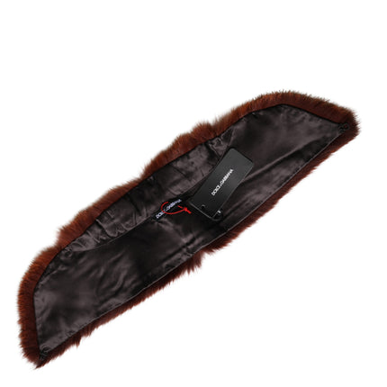 Dolce & Gabbana Brown Mink Fur Collar Women Neck Wrap 60cm x 14cm  Scarf