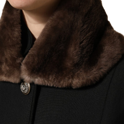 Dolce & Gabbana Brown Fur Shoulder Collar Neck Wrap 60cm x 14cm Scarf