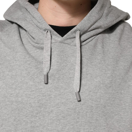 Dolce & Gabbana Gray Cotton Hooded Sweatshirt Sweater