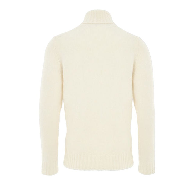 Gran Sasso White Wool Turtleneck
