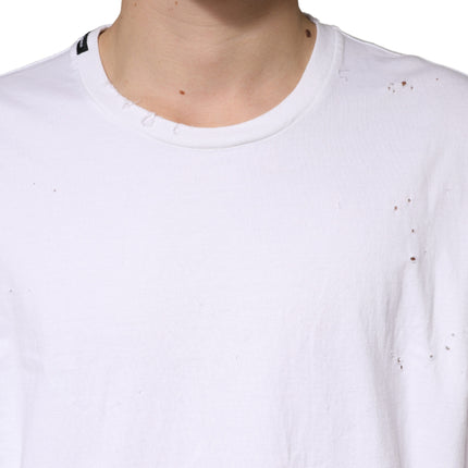 Dolce & Gabbana White Cotton Crewneck Short Sleeve T-Shirt