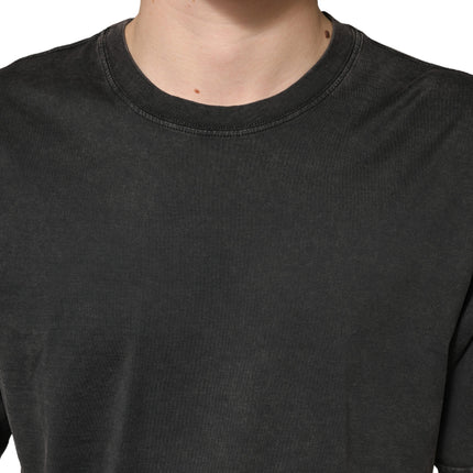 Dolce & Gabbana Black Cotton Crewneck Short Sleeve  T-Shirt