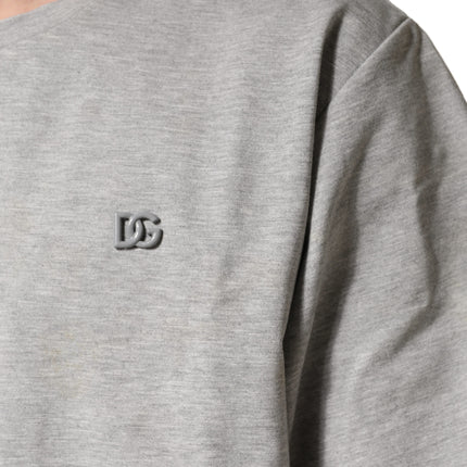 Dolce & Gabbana Grey Cotton Crewneck Short Sleeve T-Shirt