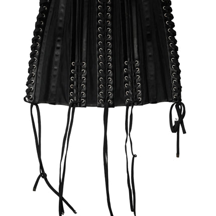 Dolce & Gabbana Black Lace-Up Waist Cincher Bustier Corset Top