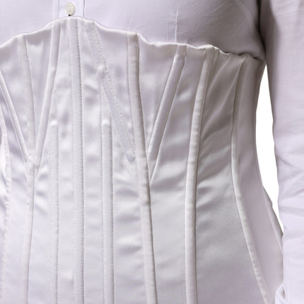 Dolce & Gabbana White Polyamide Waist Cincher Bustier Corset Top