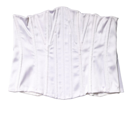 Dolce & Gabbana White Polyamide Waist Cincher Bustier Corset Top