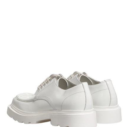 Dolce & Gabbana White Leather Chunky Sole Derby Shoes