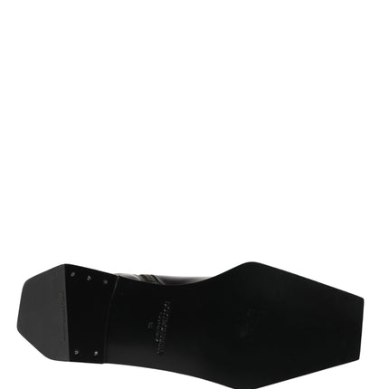 Dolce & Gabbana Black Leather Zip Closure Ankle Boots Shoes