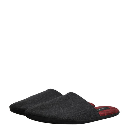 Dolce & Gabbana Anthracite Wool Cashmere Quilted Slippers Shoes