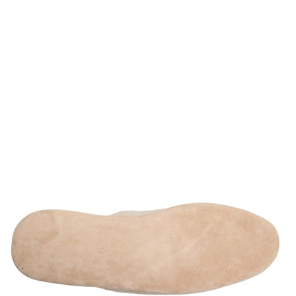 Dolce & Gabbana Beige Shetland Wool Red Quilted Slippers Shoes