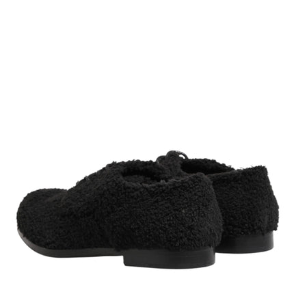 Dolce & Gabbana Men Black Riccio Shearling Dress Derby Shoes
