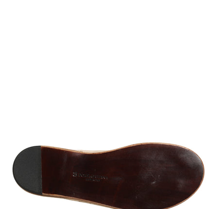 Dolce & Gabbana Beige Espadrille Sole Lace Up Canvas Derby Shoes