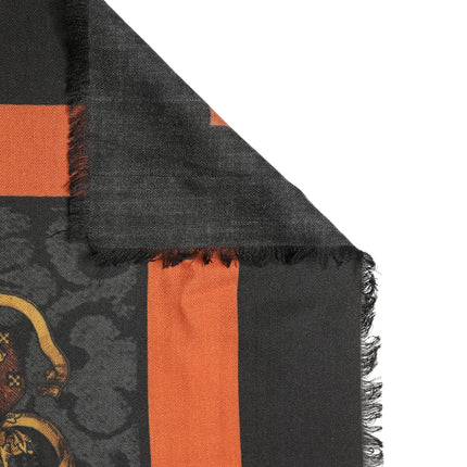 Dolce & Gabbana Multicolor Crest Print Cashmere 272cm x 132cm Men Scarf
