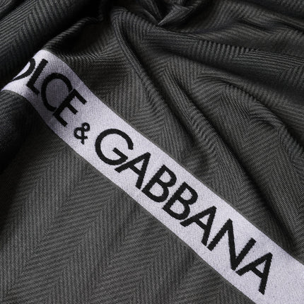 Dolce & Gabbana Black Modal Warmer Shawl Fringes 140cm x 134cm Men Scarf