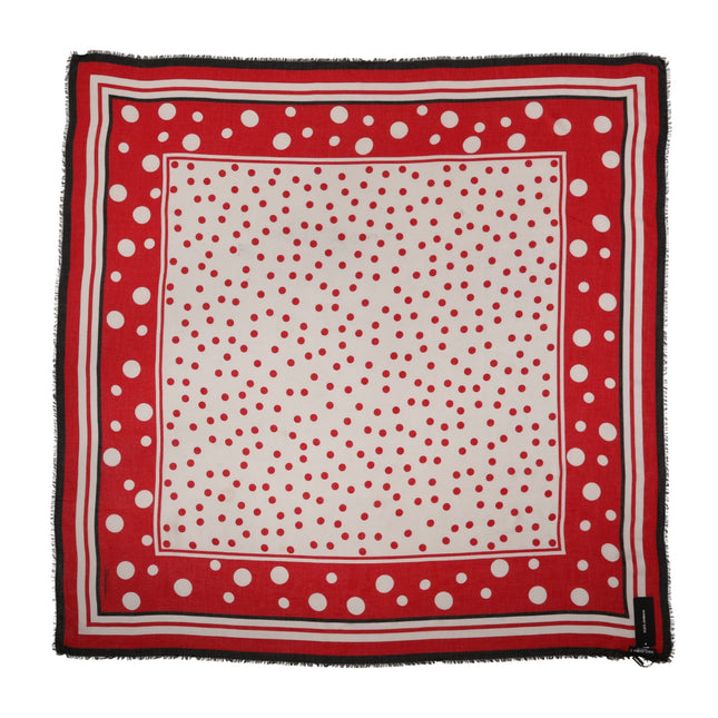 Dolce & Gabbana Red Polka Dot Print Square Stole 130cm x 130cm Scarf