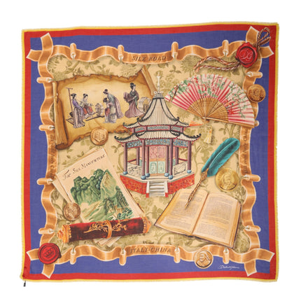 Dolce & Gabbana Multicolor Italy China Shawl Wrap 140cm x 130cm  Scarf