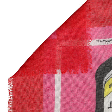 Dolce & Gabbana Pink DG Amore Print Neck Square Shawl 140cm x 140cm Scarf