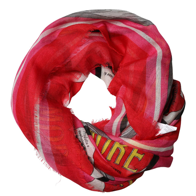 Dolce & Gabbana Pink DG Amore Print Neck Square Shawl 140cm x 140cm Scarf
