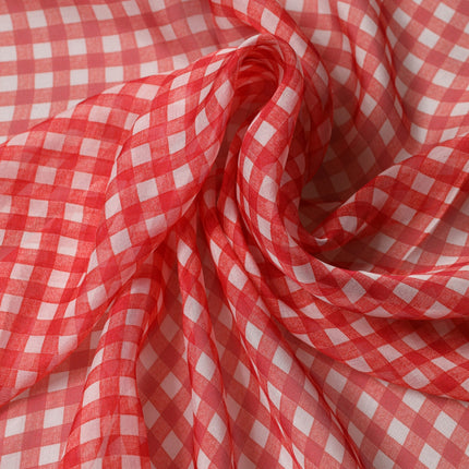 Dolce & Gabbana White Red Check Silk Wrap Foulard 140cm x 136cm Scarf