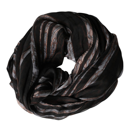 Dolce & Gabbana Black Stripes Silk Wrap Shawl Stole 193cm x 131cm Scarf