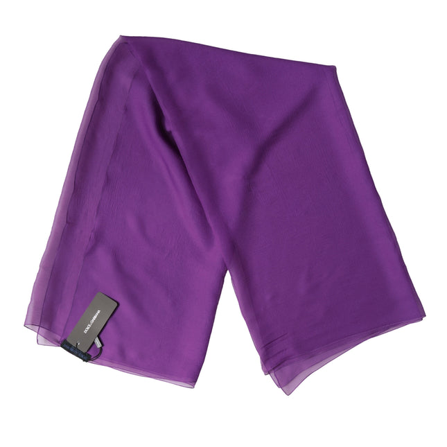 Dolce & Gabbana Purple Silk Neck Wrap Shawl Foulard 134cm x 131cm  Scarf