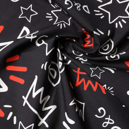 Dolce & Gabbana Black White Red DG Crown Cotton Foulard 47cm x 46cm Scarf