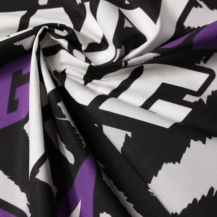 Dolce & Gabbana Black Purple DG King Cotton Foulard 51cm x 49.5cm Scarf