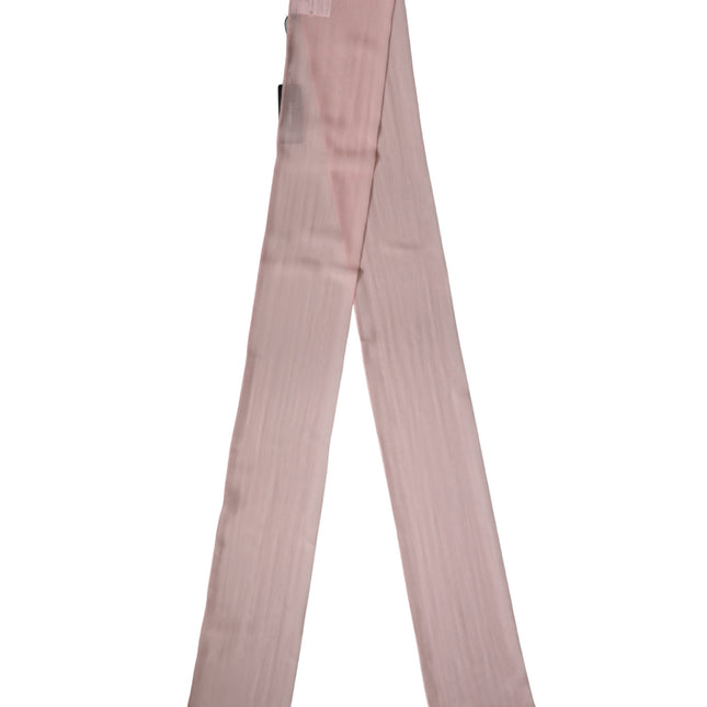 Dolce & Gabbana Light Pink Silk Neck Wrap Shawl Stole 293cm x 19cm Scarf