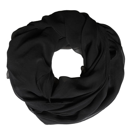 Dolce & Gabbana Black Silk Neck Wrap Shawl Stole 167cm x 126cm Scarf