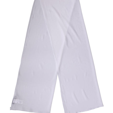 Dolce & Gabbana White Silk Neck Wrap Shawl Stole 200cm x 64cm  Scarf