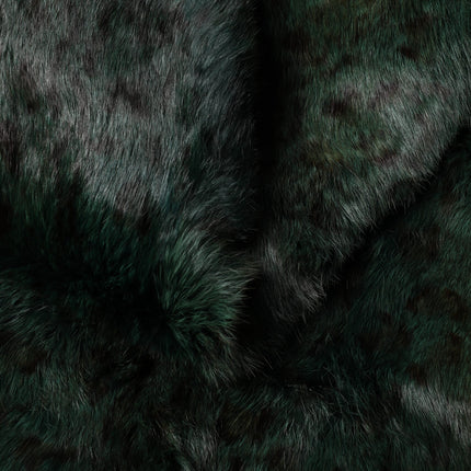 Dolce & Gabbana Black Green Stripe Fur Shawl Neck Wrap 180cm x49cm  Scarf
