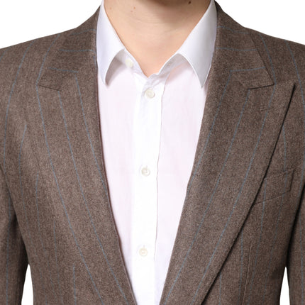 Dolce & Gabbana Brown Stripes Single Breasted Blazer