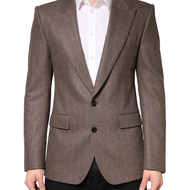 Dolce & Gabbana Brown Stripes Single Breasted Blazer