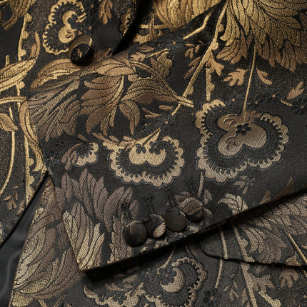 Dolce & Gabbana Gold Jacquard Single Breasted Tuxedo Blazer