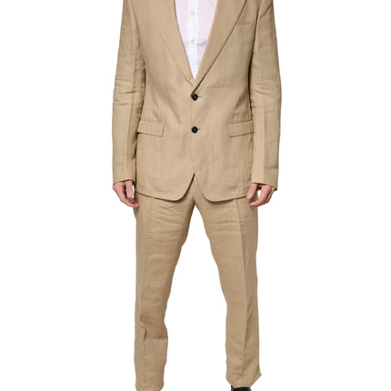 Dolce & Gabbana Beige TAORMINA Single Breasted Formal 2 Piece Suit