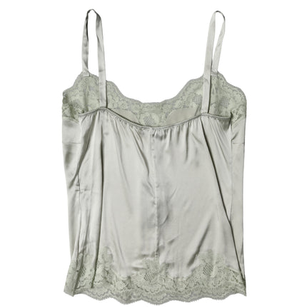 Dolce & Gabbana Light Green Floral Lace Lingerie Top Underwear