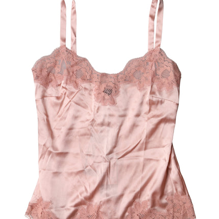 Dolce & Gabbana Light Pink Floral Lace Lingerie Top Underwear