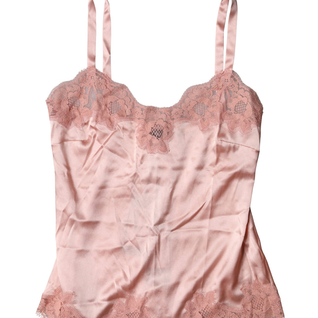 Dolce & Gabbana Light Pink Floral Lace Lingerie Top Underwear